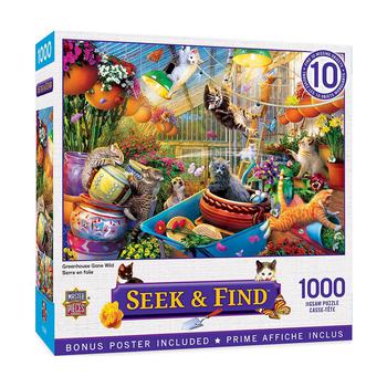 商品1000 Piece Seek & Find Jigsaw Puzzle For Adults, Family, Or Kids - Greenhouse Gone Wild - 19.25"x26.75"图片