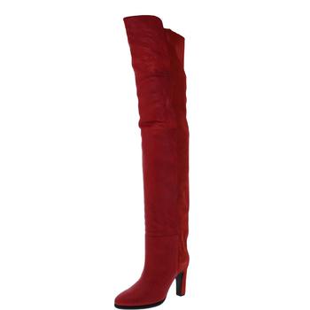 推荐Givenchy Womens Look Book Boot Suede Almond Toe Over-The-Knee Boots商品