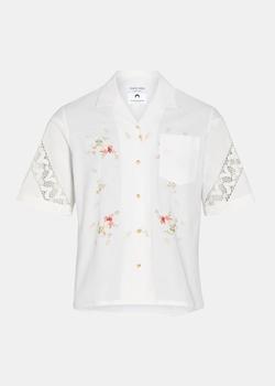 推荐Marine Serre White Embroidered Linens Bowling Shirt商品