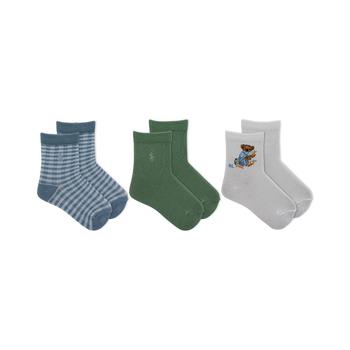 商品Ralph Lauren | Baby Boys Charleston Bear Socks, Pack of 3,商家Macy's,价格¥108图片