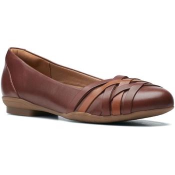clarks女鞋价格, Clarks | Clarks Womens Sara Clover Leather Woven Ballet Flats商品图片 1.9折起