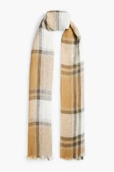推荐Checked linen-gauze scarf商品