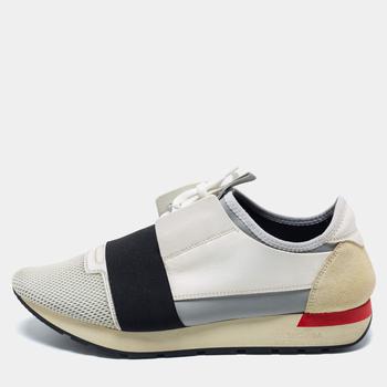 推荐Balenciaga Multicolor Leather and Mesh Race Runner Sneakers Size 42商品