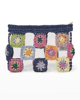 推荐Large Tiled Crochet Pouch Clutch Bag商品