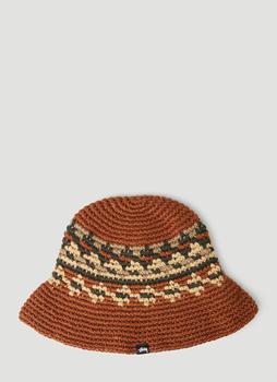 商品Fairisle Bucket Hat in Brown图片
