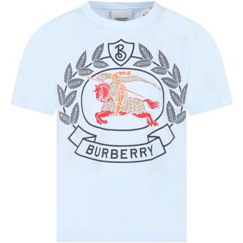 Burberry | Burberry Light Blue T-shirt For Boy With Logo商品图片,