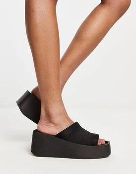 Daisy Street | Daisy Street chunky sole sandals in black 5.0折