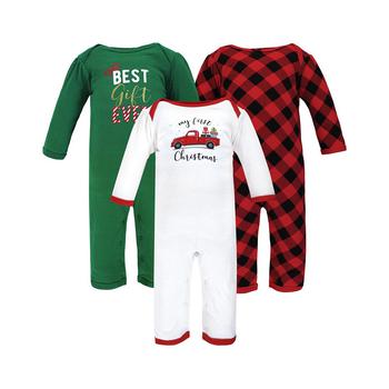 Hudson | Baby Girls and Boys Christmas Cotton Coveralls, Pack of 3商品图片,