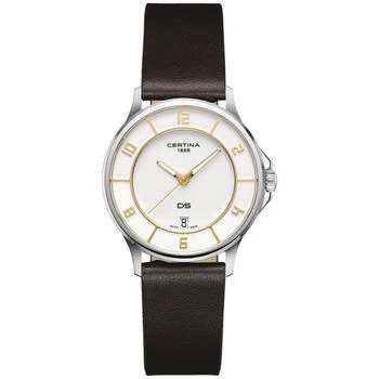 推荐Women's Swiss DS-6 Brown Leather Strap Watch 35mm商品