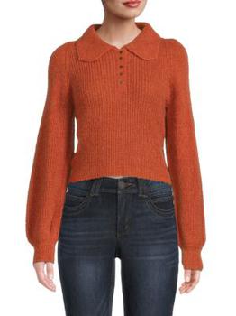 推荐Collared Wool Blend Sweater商品