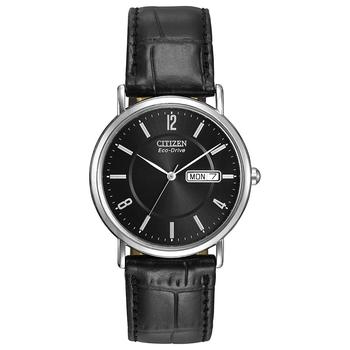 西铁城光动能, Citizen | Citizen Gents Eco-Drive Day/Date Black Dial Strap Watch商品图片 