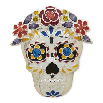 商品Anne Klein | Women's Boxed Silver-Tone Crystal Day of the Dead Pin,商家Macy's,价格¥216图片