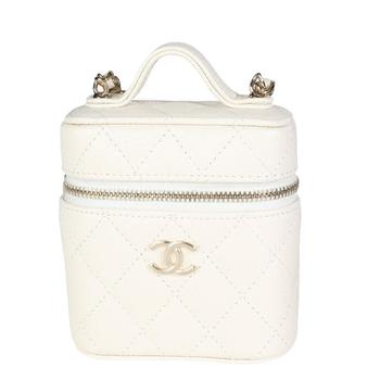 推荐Chanel Creme Quilted Caviar Leather (2022) Mini Vanity Bag商品