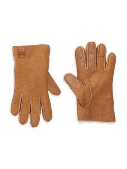 UGG | Whipstitch Shearling Lined Suede Gloves,商家Saks OFF 5TH,价格¥700