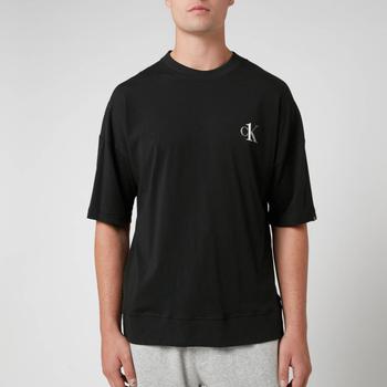 推荐Calvin Klein Men's Jersey Crew Neck T-Shirt - Black商品