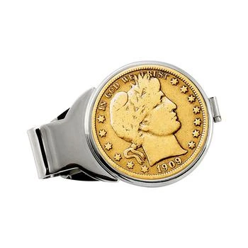 American Coin Treasures | Men's Gold-Layered Silver Barber Half Dollar Coin Money Clip 额外7折, 额外七折