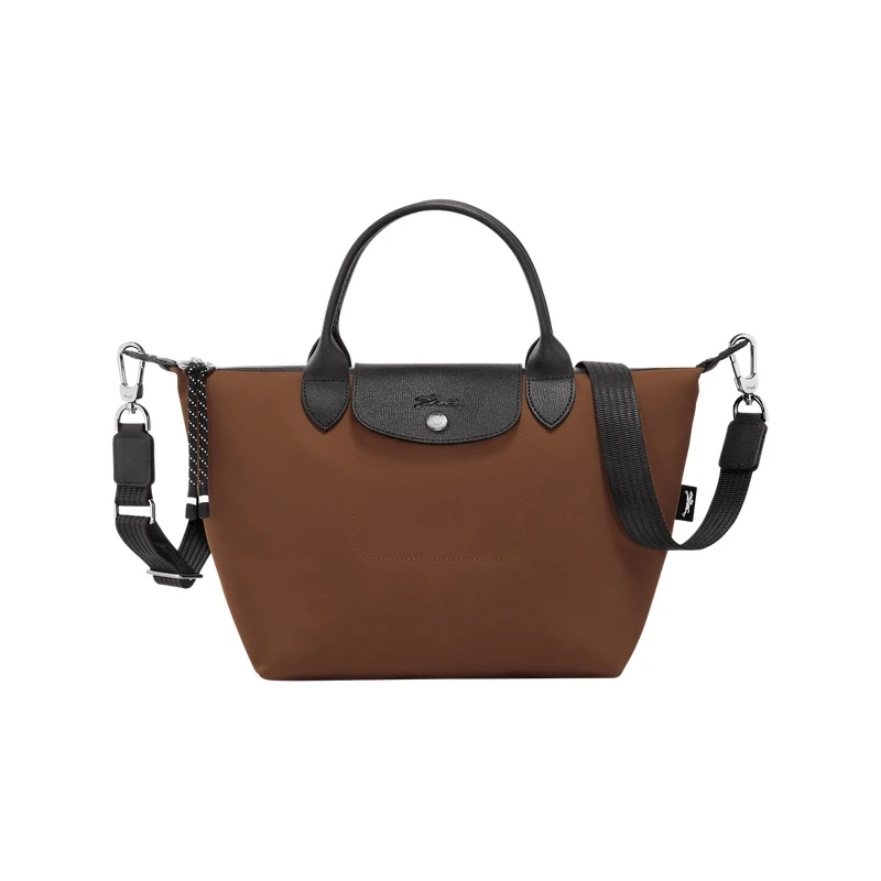 Longchamp | Longchamp/珑骧 Le Pliage Energy系列女士巧克力棕再生帆布拉链按扣开合小号手提包,商家VPF,价格¥1630