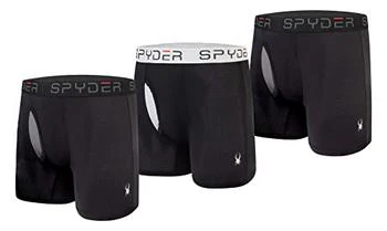 Spyder | 3 Pack Mesh Boxer Brief With Fly Front Black-Charcoal/Black-Charcoal/Black-Light Grey 3.5折×额外9.5折, 包邮包税, 独家减免邮费, 额外九五折