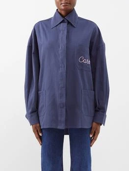 推荐Betty oversized logo-embroidered cotton overshirt商品