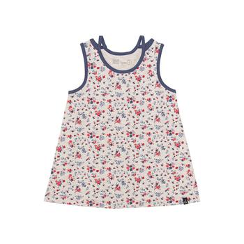 商品Girl Organic Cotton Printed Sleeveless Tunic Oatmeal Mix Little Flowers - Child图片