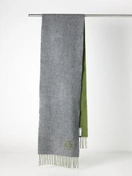 推荐Anagram-embroidered wool-blend scarf商品