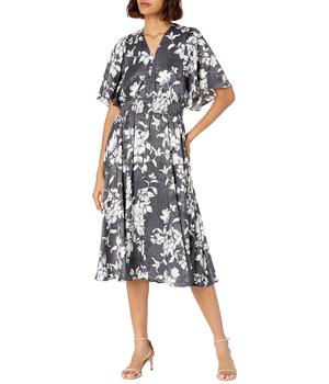 Calvin Klein | Women's Short Sleeve Midi Dress with Smocked Waist商品图片,
