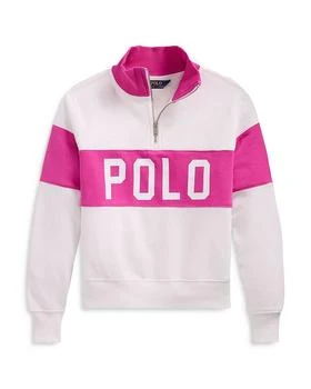 Ralph Lauren | Girls' Logo French Terry Quarter Zip Pullover - Little Kid, Big Kid,商家Bloomingdale's,价格¥390