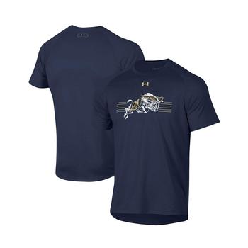 Under Armour | Men's Navy Navy Midshipmen Logo Stripe Performance Raglan T-shirt商品图片,