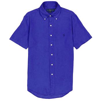 推荐Mens Short Sleeve Logo Linen Shirt商品