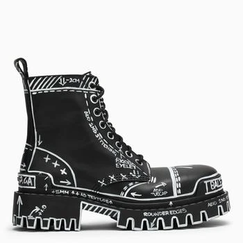 推荐Strike black ankle boot with designs商品