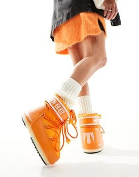 推荐Moon Boot mid ankle snow boots in orange商品