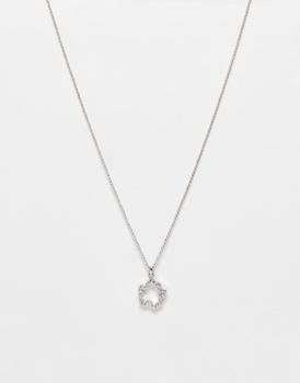 Ted Baker London | Ted Baker Crishla necklace in silver with cut out magnolia crystal pendant商品图片,额外8折x额外9.5折, 额外八折, 额外九五折