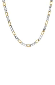 HMY JEWELRY | Two-Tone Plated Figaro Chain Necklace,商家Nordstrom Rack,价格¥225