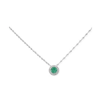 Macy's | Sapphire ( 3/8 ct. t.w.) & Diamond Accent Pendant Necklace in 14k White Gold, 16" + 2" extender (Also Available in Emerald & Ruby),商家Macy's,价格¥7354