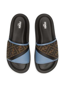 サンダル FENDI Men Sandals Sand 7X1674AF5T F1OOF Fendi Logo Sandals - Free Shipping - BeyondStyle