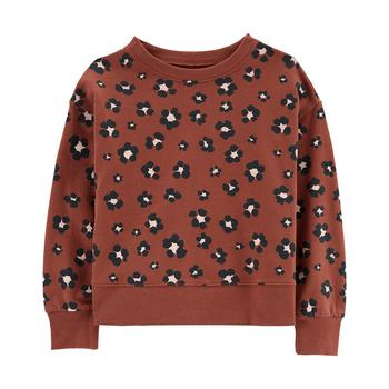 Carter's | Big Girls Long Sleeve Ribbed Trim Leopard Top商品图片,5折