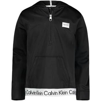 Calvin Klein | Big Girls Logo Elastic Hem 1/4-Zip Hoodie 