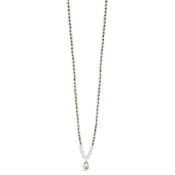 Sterling Forever | Silver-Tone or Gold-Tone Cultured Pearl And Shell Pendant Marjorie Necklace,商家Macy's,价格¥439