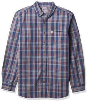 Carhartt | Men's Petite Relaxed Fit Cotton Long-Sleeve Plaid Shirt商品图片,