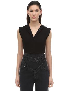 product Sleeveless Cotton Jersey Polo Bodysuit image