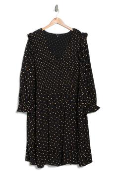 Madewell | Long Sleeve V-Neck Smocked Bodice Mini Dress商品图片,3.8折