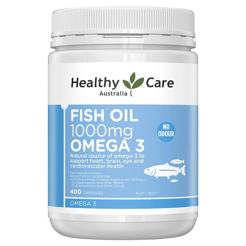 推荐澳洲 Healthy Care HC深海鱼油软胶囊400粒中老年omega3欧米伽3商品