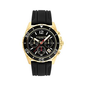 蔻驰手表, Coach | Men's Kent Black Silicone Strap Watch 44mm商品图片 