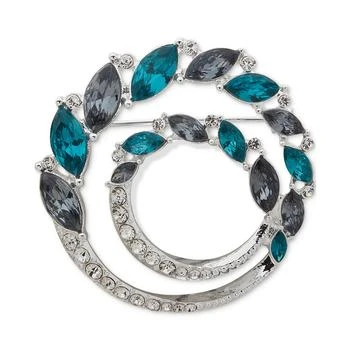 Anne Klein | Silver-Tone Crystal & Stone Double Circle Pin,商家Macy's,�价格¥105