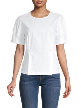 DKNY | Short-Sleeve Peplum Top商品图片,2.8折×额外8折, 额外八折