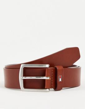 推荐Tommy Hilfiger new denton 3.5cm leather belt in dark tan商品