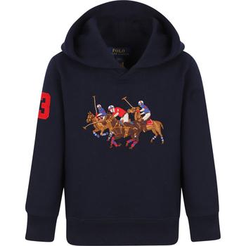 推荐Classic logo triple pony crest and a patch of the number 3 hoodie with cangaroo pockets in navy商品