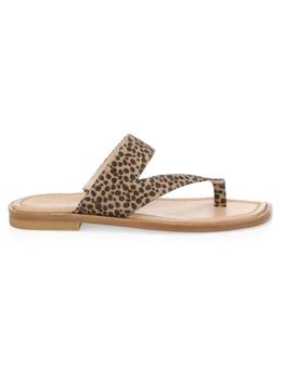 stuart weitzman凉鞋推荐, Stuart Weitzman | Lyla Leopard-Print Flat Sandals商品图片 4.2折