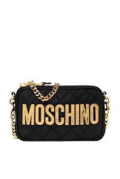 Moschino | Moschino Quilted Logo Patch Zipped Crossbody Bag商品图片,7.6折