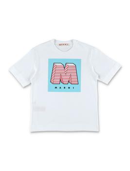 推荐Marni Kids Logo Printed Crewneck T-Shirt商品
